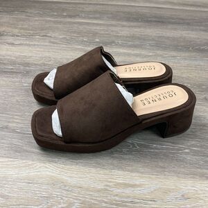 Journee Collection Womens‎ Bessa Open Square Toe Block Heel Sandals Black 8.5